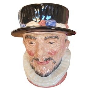 Royal Doulton Beefeater Character Jug D6206 COPR 1946 Man in Hat England Vintage